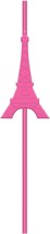 Day In Paris Pink Plastic Straws (9.25&quot;) Pack Of 10, Chic &amp; Elegant Design - Per - £15.22 GBP