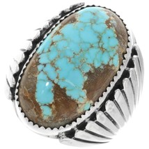 Navajo Big Boy No 8 Turquoise Mens Ring, Sterling Silver Band, G Boyd, s9-14 - £157.45 GBP+