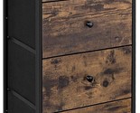 Songmics Fabric Dresser For Bedroom With 4 Drawers, Wooden, Rustic Brown... - $75.92