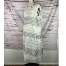 Lafayette 148 Sleeveless Linen Dress Womens XL Zip Back Striped Scoop Neck - £28.24 GBP
