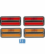 68-72 Chevy GMC Truck Front &amp; Rear Side LED Amber Red Marker Light w/ Ch... - $123.95