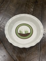 Elizabeth Krome Quail Run Hand Painted Vtg Studio Art Pottery Pie Dish S... - $49.49