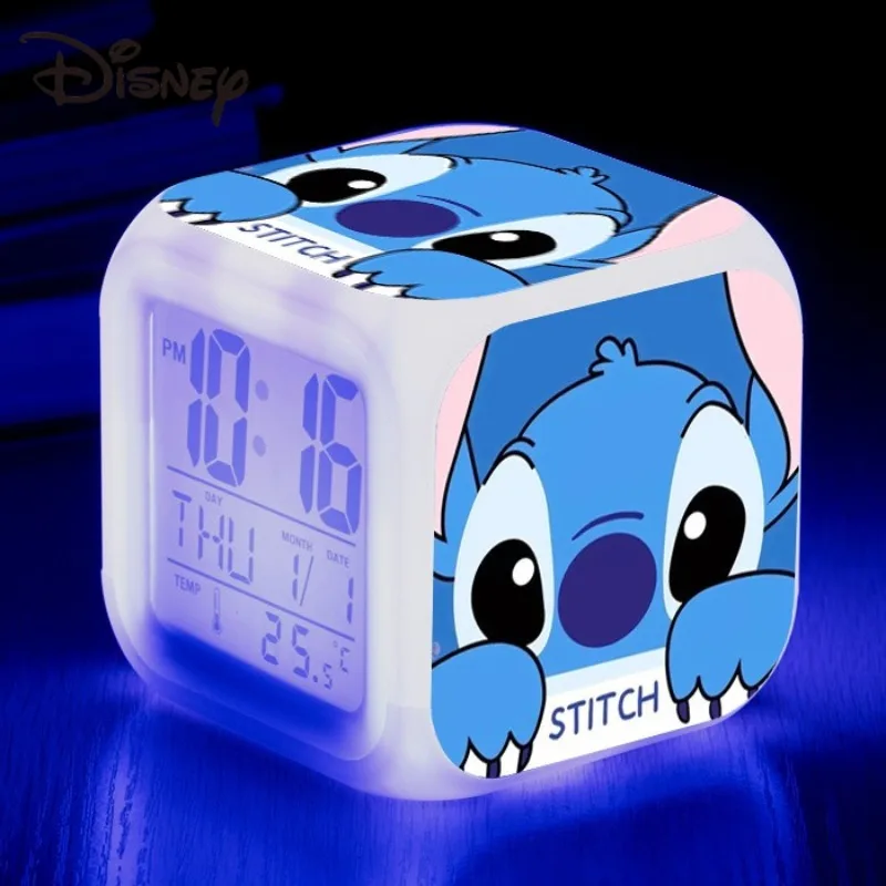 Lilo and Stitch Disney Alarm Clock Kawaii Cartoon Anime -8x8x8CM Stitch-23 - $10.52