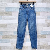J Crew Stovepipe Jeans Blue Boomer Medium Wash High Rise Stretch Denim Womens 23 - £55.52 GBP