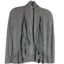 Rebecca Taylor Gray Long Sleeve Open Front Light Cardigan Sweater Stretc... - £36.43 GBP