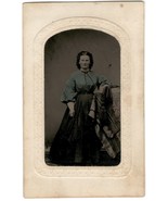 Pretty American Lady Wearing Tinted Top in Bedroom Tintype 2.5&quot; x 4&quot; Card - £17.64 GBP
