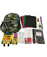 Backpack School Supply Kit Camo 24 Crayons 10 Markers Wide Ruled Paper - $34.19 CAD