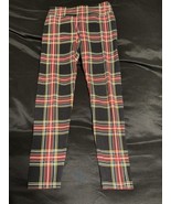 J.Crew Women&#39;s XS Plaid Leggings Black Red Yellow Green Tartan Stretch - $17.86
