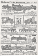 1917 Catalog Pg TOYS Mechanical Friction Cars Trains John M Smyth Railroad Horse - £7.89 GBP