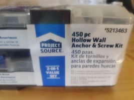 Wall Anchor and Screw Kit *450 pc Value Set*  by Project Source NEW - £19.33 GBP