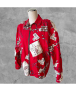 St Andrew Scotland Golf Print Vintage Jacket Red/Tan Collared - Women&#39;s ... - $84.38 CAD