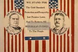 President William Mc Kinley &amp; Theodore Roosevelt Campaign Flyer 4X6 Photo - £6.94 GBP