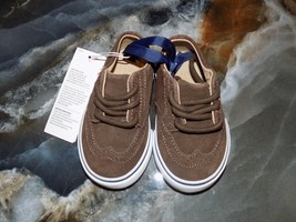 Janie and Jack Brown Suede Wingtip Sneakers Size 4 Toddlers NEW - $37.80
