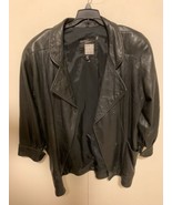 Vtg 80s Michael Hoban North Beach Leather Black Jacket Cropped Womens 7/8 - $128.93 CAD
