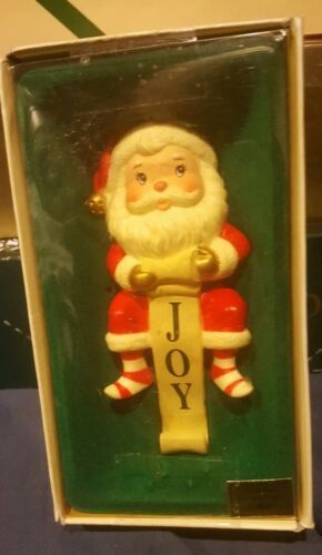 Russ Christmas Stocking Hanger Holder Santa JOY  - $12.99