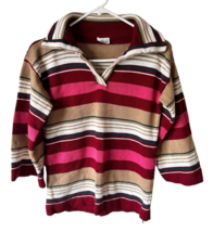 Vintage women&#39;s 70&#39;s stripe 3/4 sleeve sweater size Small - £22.58 GBP