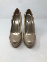 Glaze Gold Glitter Stilettos Platform Str Ipper Heels Size 9 - £16.03 GBP