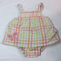 NEW Carters Just One Year Girls 3 months Summer outfit 1 piece Pastel Plaid - £9.14 GBP