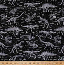 Cotton Dinosaurs Bones Fossils Glow-in-the-Dark Cotton Fabric Print BTY D567.74 - £24.05 GBP