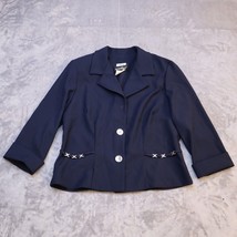 Positive Attitude Suit Jacket Women Medium Blue Lightweight Casual Petite - £20.68 GBP