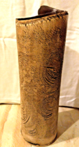 Vintage Sally McKeever Ceramic African Elephant Leg Life Like Vase Tan 12&quot; High - £50.14 GBP