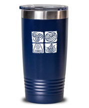 Inspirational Tumbler Avatar Elements Square, Water Earth Fire Air Blue-T-20oz  - £23.28 GBP