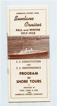 American Export SUNLANE Cruises Shore Tours 1957-58 Constitution Independence  - £14.01 GBP