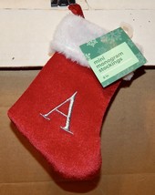 Christmas Monogram Mini Stockings You Choose The Letter 8&quot; x 5&quot; Plush So... - $3.89