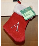 Christmas Monogram Mini Stockings You Choose The Letter 8&quot; x 5&quot; Plush So... - £3.10 GBP