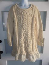 Hanna Andersson Cream Weather Cable Knit Sweater Dress Size 130 (8) Girl&#39;s - £20.12 GBP