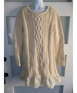 Hanna Andersson Cream Weather Cable Knit Sweater Dress Size 130 (8) Girl&#39;s - £20.24 GBP