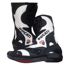 MOTOGP SHOES DUCATI CUSTOMIZED MOTORBIKE MOTORCYCLE LEATHER RACE BOOTS A... - $119.99
