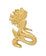 14K Solid Yellow Gold Diamond Cut Mermaid Slide Pendant - $1,225.99