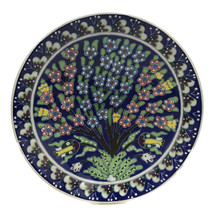 Vintage Gini Kutahya Turkish Fatih 2 Ceramic Pottery Plate Charger Cobalt Blue - £33.63 GBP