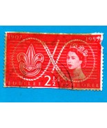 1953 Used Great Britain Stamp - 2 1/2p - Queen Elizabeth II Coronation S... - £1.55 GBP