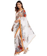 Women&#39;s Georgette Printed Saree With Blouse Piece (Vivera) - $6.83 CAD