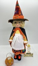 Mary Engelbreit Ann Estelle Halloween Trick Or Treat 10&quot; Witch Doll 1998 W/stand - £97.75 GBP