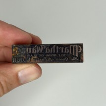 Vtg Letterpress Printing Block Martha Wayne Flour Mayflower Mills Ft Way... - £13.13 GBP