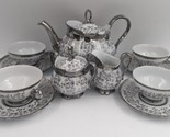 Bavaria Schirnding White Silver Floral tea set: Pot Creamer Sugar Cups S... - $119.99