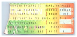 Jerry Garcia Band Concert Ticket Stub July 25 1980 Boston Massachusetts - £50.38 GBP