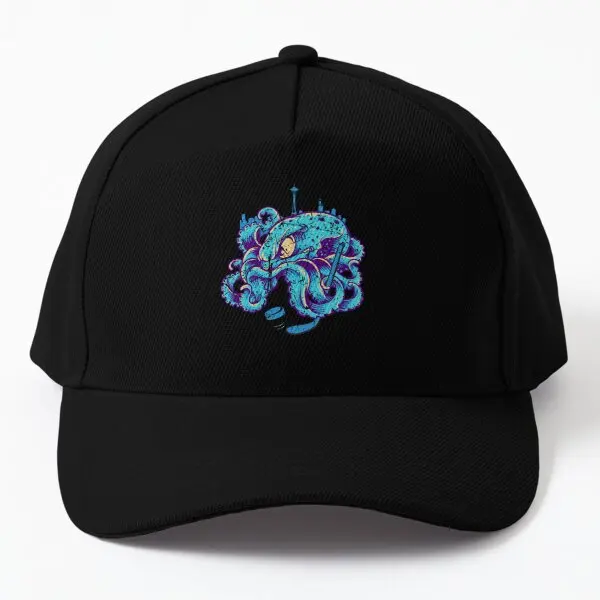 Seattle Ice Hockey Kraken Playing Hockey Baseball Cap Hat Snapback Black Summer  - $13.99