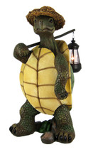Scratch &amp; Dent Funny Country Turtle with Lantern Statue Outdoor Figure - $98.99