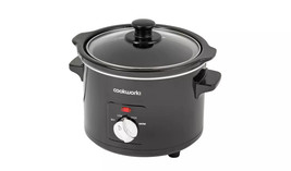 Cookworks Compact Slow Cooker - 1.5L - Non-stick coating kitchen appliance Black - £25.05 GBP