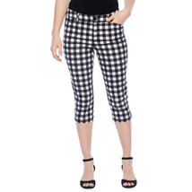 St. John&#39;s Bay Women&#39;s Capri&#39;s Black White Gingham Size 10 Secretly Slender NEW - £15.89 GBP