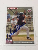 Michael Restovich Minnesota Twins 2004 Topps Total Autograph Card #29 READ DESCR - £3.87 GBP