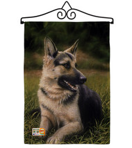 German Shepherd Burlap - Impressions Decorative Metal Wall Hanger Garden Flag Se - £27.05 GBP