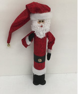 Handcrafted tall cardboard tube santa claus handmade holiday decoration - $19.75