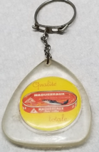 Rodel Mackerel Keychain French Fish Cannery Plastic Acrylic 1960s - $12.30