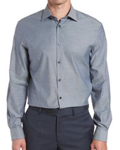 John Varvatos Star USA Men's Long Sleeve Solid Dress Shirt Regular Fit Navy Blue - £23.42 GBP
