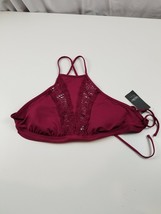 Mossimo Deep Red Maroon Bikini Swim Top Size XL Lace Cut Out - £10.66 GBP